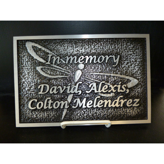 Cast aluminum plaque, rectangular Cast aluminum plaque, rectangular