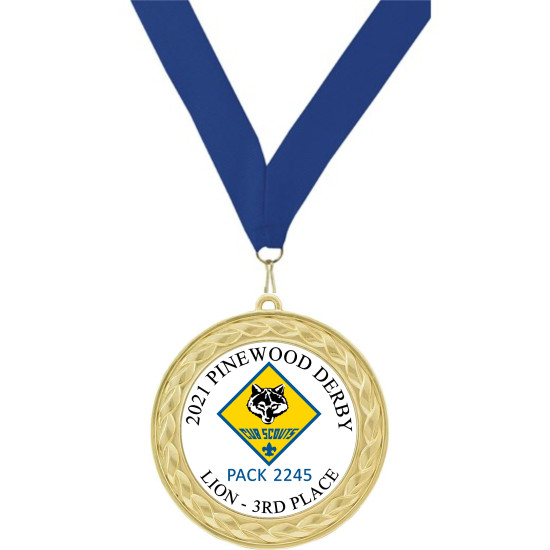 Cub Scout Custom Insert Medal, Gold Cub Scout Custom Insert Medal, Gold