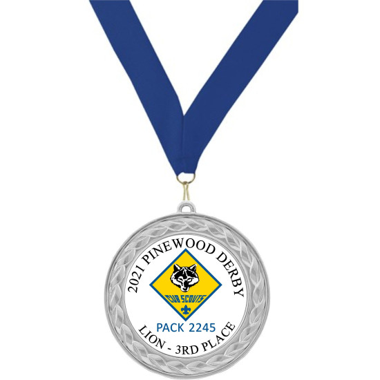 Cub Scout Custom Insert Medal, Silver Cub Scout Custom Insert Medal, Silver