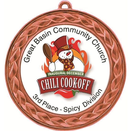  Custom Insert Medal, Bronze - your graphics and text!