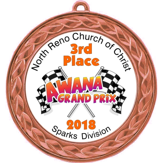  Custom Insert Medal, Bronze - your graphics and text!