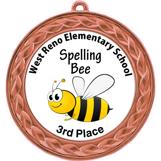  Custom Insert Medal, Bronze - your graphics and text!