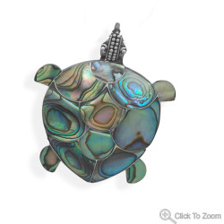 Paua Shell Turtle Pendant/Pin