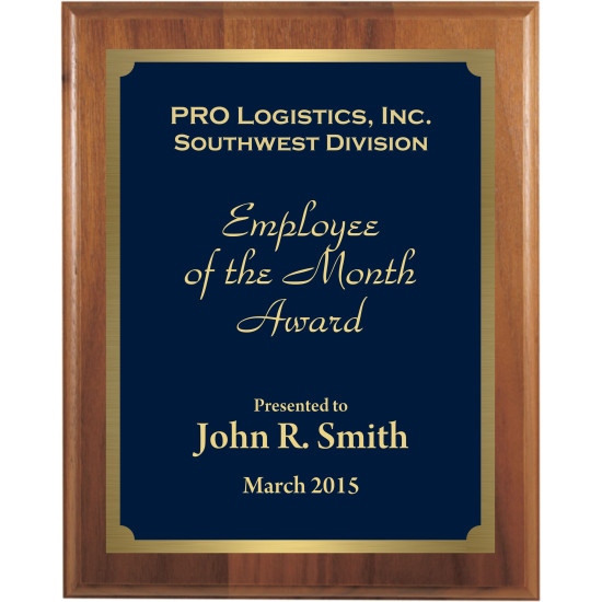 Premium Solid Hardwood Plaque with Blue and Gold Marble Texture Plate Premium Solid Hardwood Plaque with Blue and Gold Marble Texture Plate