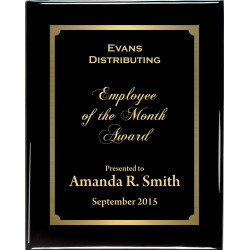 Premium Solid Hardwood Plaque with Black and Gold Plate