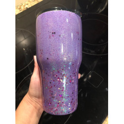 Monogram Custom Glitter Tumbler, Lavender Monogram Custom Glitter Tumbler, Lavender