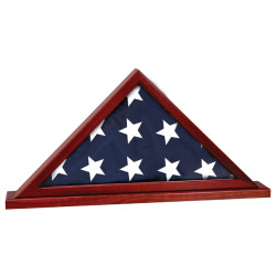 Rosewood Piano Finish Flag Display Case for 5' x 9 1/2' flag with Base