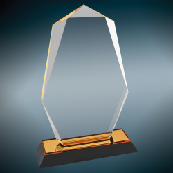 Gold Octagon Point Impress Acrylic Award, 8"