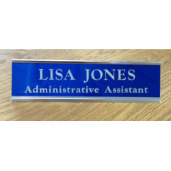 2" x 8" Desk Sign with Engraved Metal Insert