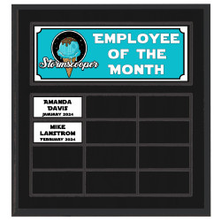Routed Full-Color Perpetual Plaque, Black with 12 White Full-Color Plates