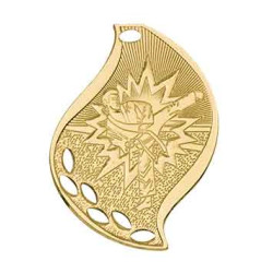 Karate Flame Medal with Neck Ribbon