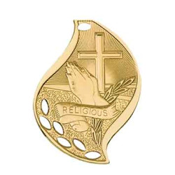 Christian Flame Medal with Neck Ribbon