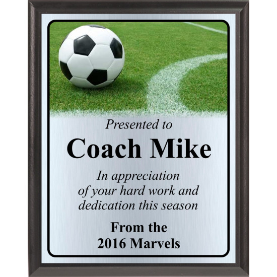 Ball on Soccer Field Line Plaque