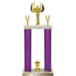 Double Column Trophy with Wood Base